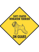 Wheaten Terrier On Guard Sign or Sticker
