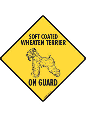 Wheaten Terrier On Guard Sign or Sticker