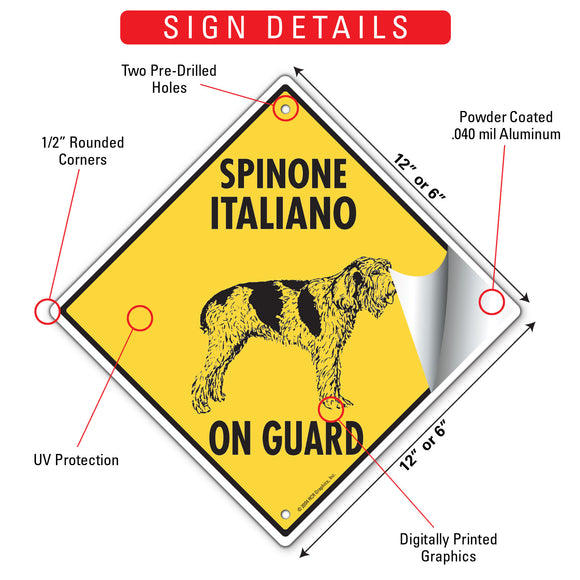 Spinone Italiano On Guard Dog Signs or Sticker