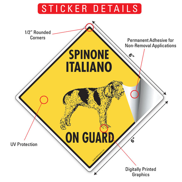 Spinone Italiano On Guard Dog Signs or Sticker