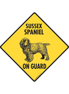 Sussex Spaniel On Guard Sign or Sticker