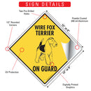 Wire Fox Terrier On Guard Dog Signs or Sticker-3