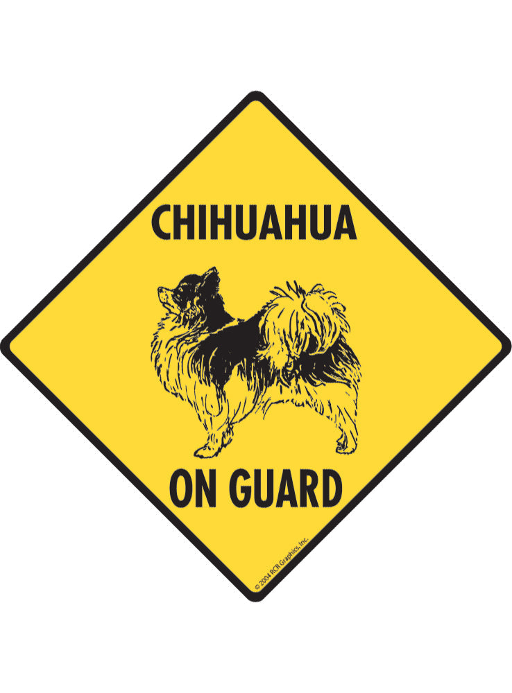 Chihuahua On Guard Sign or Sticker