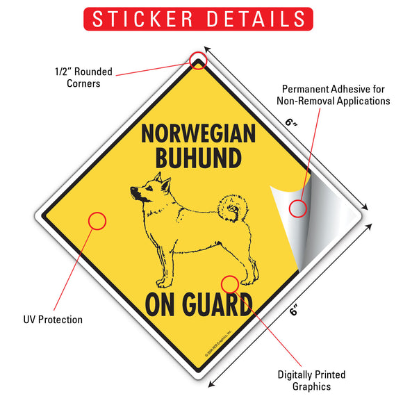 Norwegian Buhund On Guard Dog Signs or Sticker