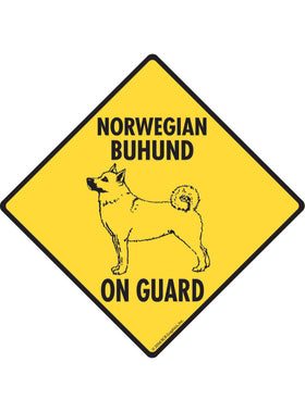 Norwegian Buhund On Guard Sign or Sticker