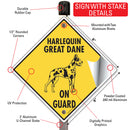 Harlequin Great Dane On Guard Dog Signs or Sticker-4