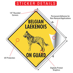 Belgian Laekenois On Guard Dog Signs or Sticker - 0