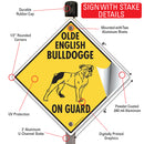Olde English Bulldogge On Guard Dog Signs or Sticker-4