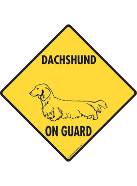Dachshund On Guard Sign or Sticker