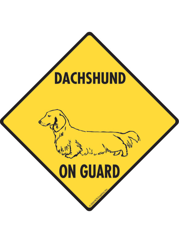 Dachshund On Guard Sign or Sticker