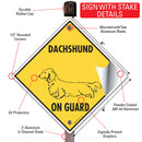 Dachshund (Long Hair) On Guard Dog Signs or Sticker-4