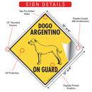 Dogo Argentino On Guard Dog Signs or Sticker-3