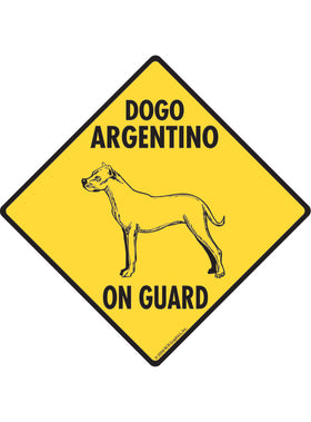 Dogo Argentino On Guard Sign or Sticker