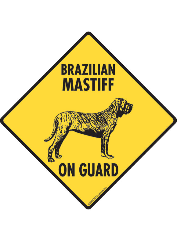 Brazilian Mastiff On Guard Sign or Sticker