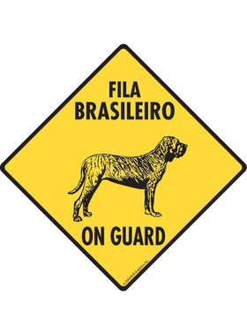 Fila Brasileiro On Guard Sign or Sticker