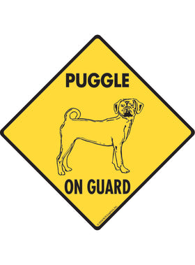 Puggle On Guard Sign or Sticker