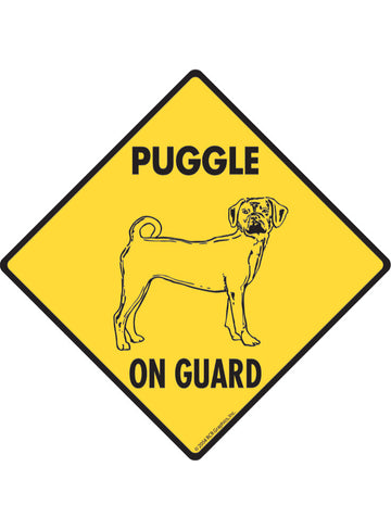 Puggle On Guard Sign or Sticker