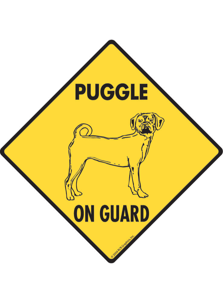 Puggle On Guard Sign or Sticker
