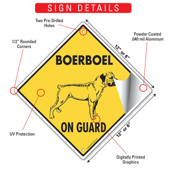 Boerboel On Guard Dog Signs or Sticker