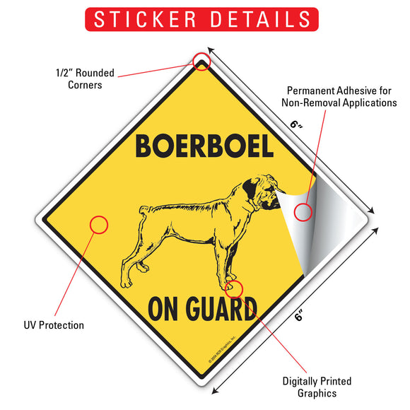Boerboel On Guard Dog Signs or Sticker