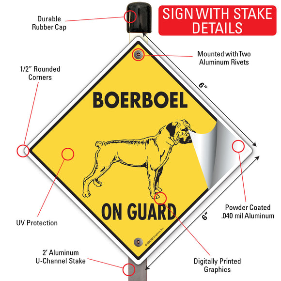 Boerboel On Guard Dog Signs or Sticker