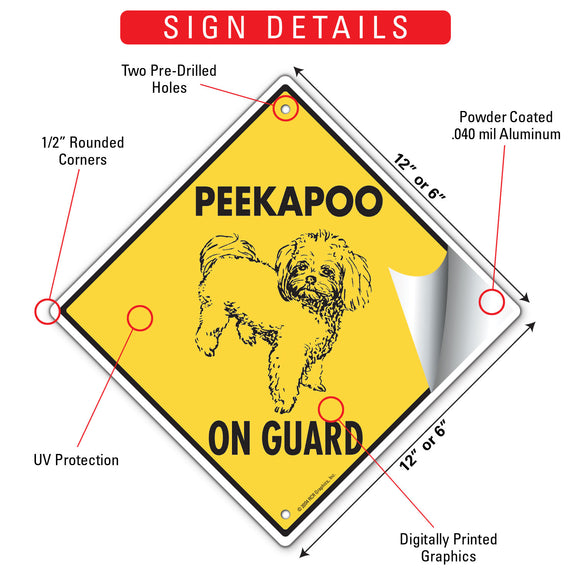 Peekapoo On Guard Dog Signs or Sticker