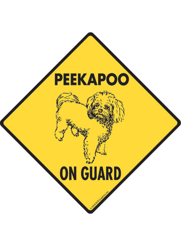 Peekapoo On Guard Sign or Sticker