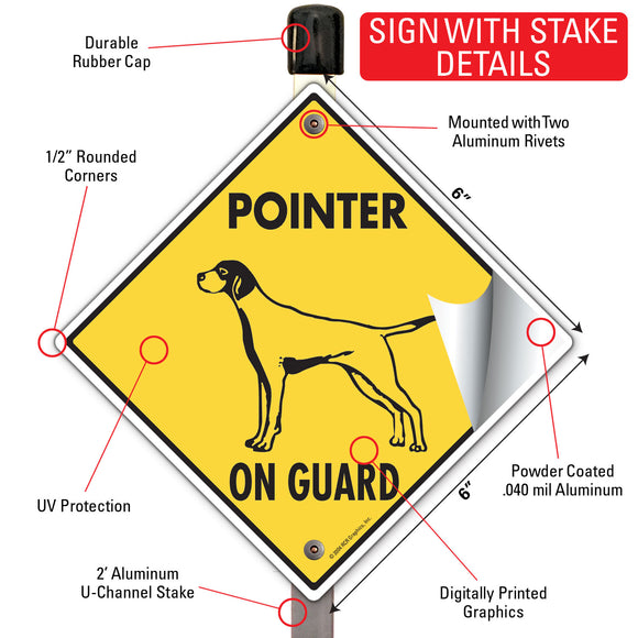 Pointer On Guard Dog Signs or Sticker