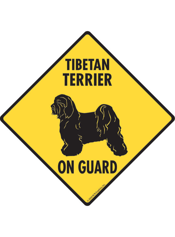 Tibetan Terrier On Guard Sign or Sticker