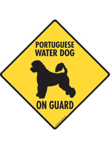 Portuguese Water Dog On Guard Sign or Sticker