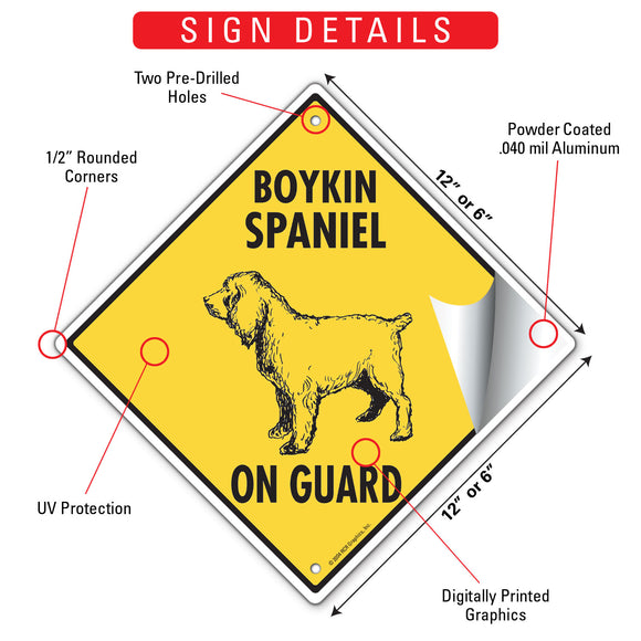 Boykin Spaniel On Guard Dog Signs or Sticker
