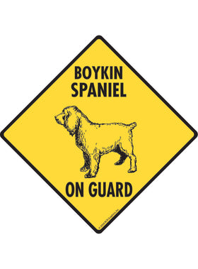 Boykin Spaniel On Guard Sign or Sticker