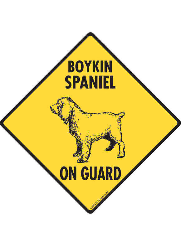 Boykin Spaniel On Guard Sign or Sticker