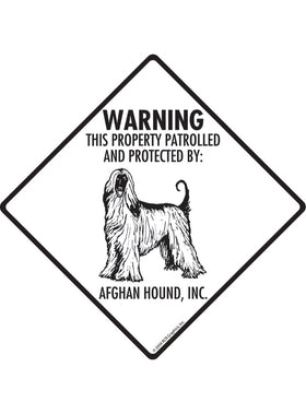 Afghan Hound - Warning! Property Sign or Sticker