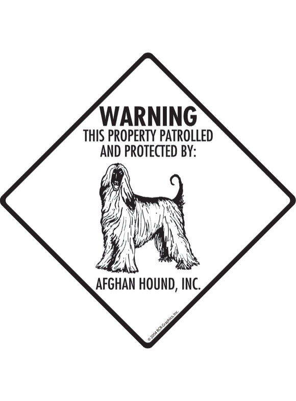 Afghan Hound - Warning! Property Sign or Sticker