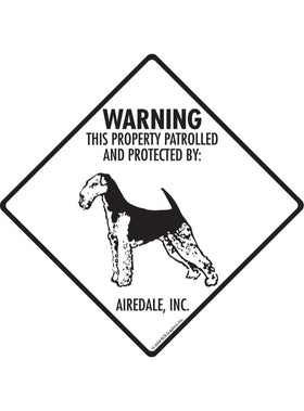 Airedale - Warning! Property Sign or Sticker