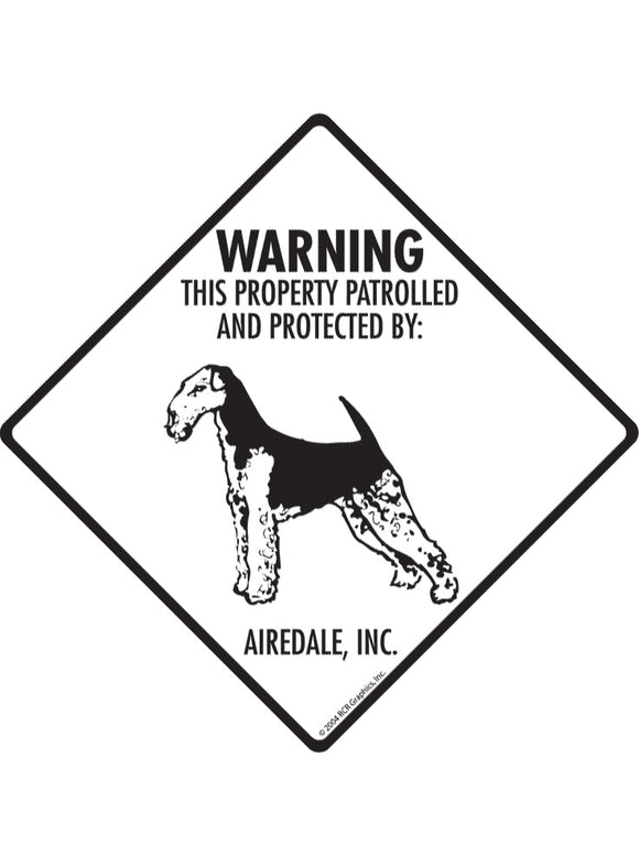 Airedale - Warning! Property Sign or Sticker