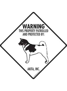 Akita - Warning! Property Sign or Sticker