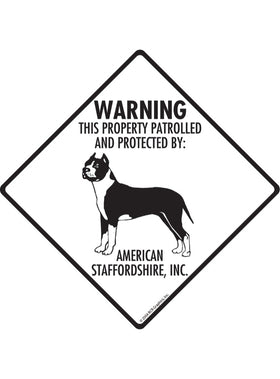 American Staffordshire Terrier - Warning! Property Sign or Sticker