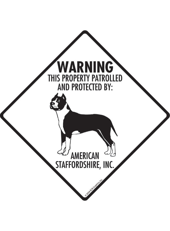 American Staffordshire Terrier - Warning! Property Sign or Sticker