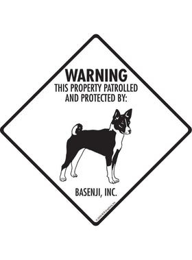 Basenji - Warning! Property Sign or Sticker
