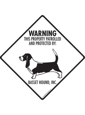 Basset Hound - Warning! Property Sign or Sticker