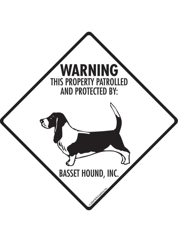 Basset Hound - Warning! Property Sign or Sticker