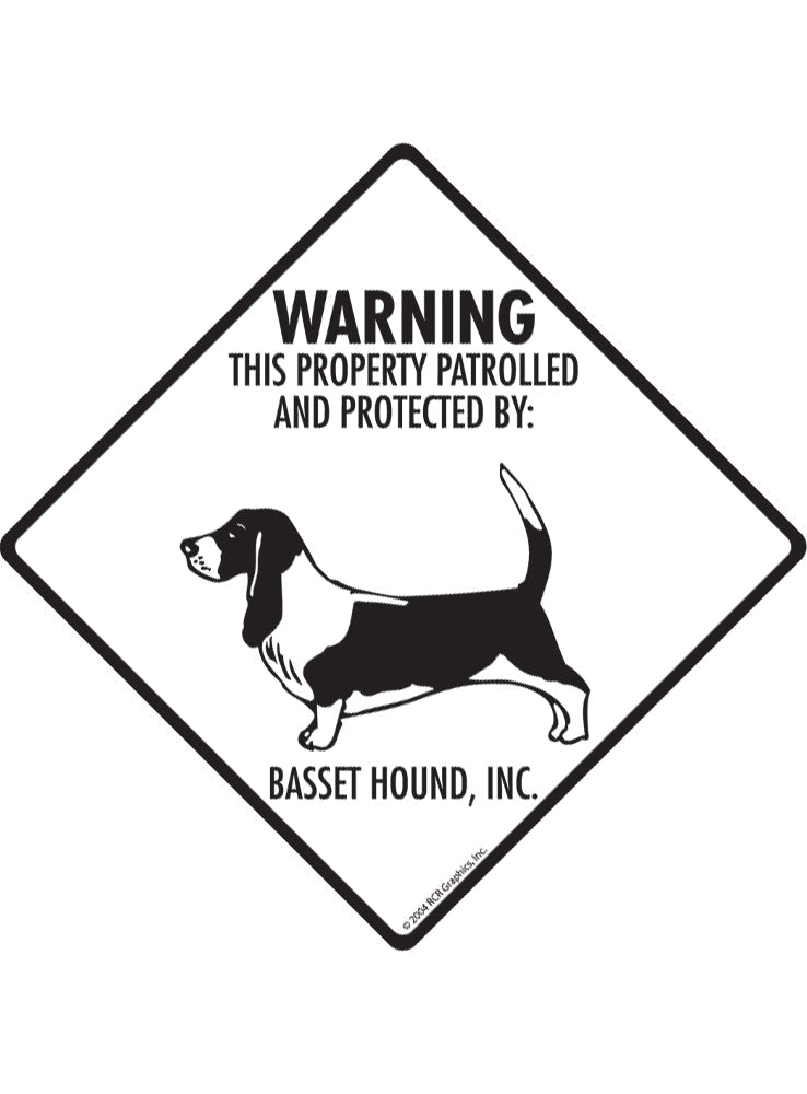 Basset Hound - Warning! Property Sign or Sticker