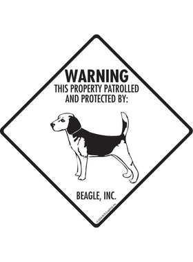 Beagle - Warning! Property Sign or Sticker