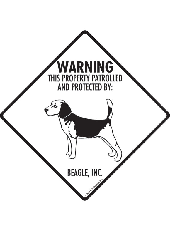 Beagle - Warning! Property Sign or Sticker