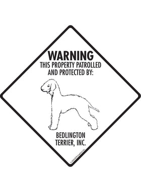 Bedlington Terrier - Warning! Property Sign or Sticker