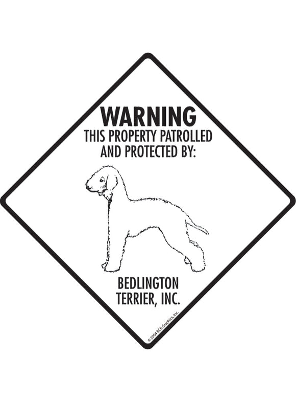 Bedlington Terrier - Warning! Property Sign or Sticker