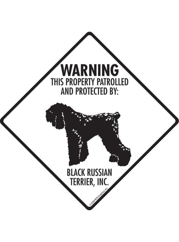 Black Russian Terrier - Warning! Property Sign or Sticker