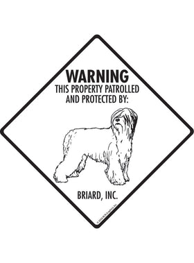 Briard - Warning! Property Sign or Sticker